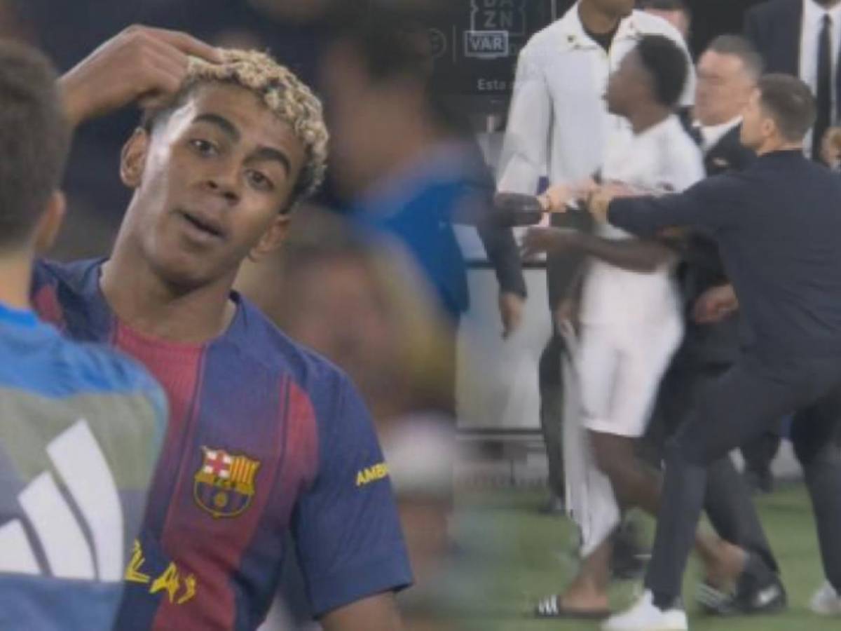 Provocación de Vinícius a Yamal y pelea entre suplentes de Real Madrid y Barcelona