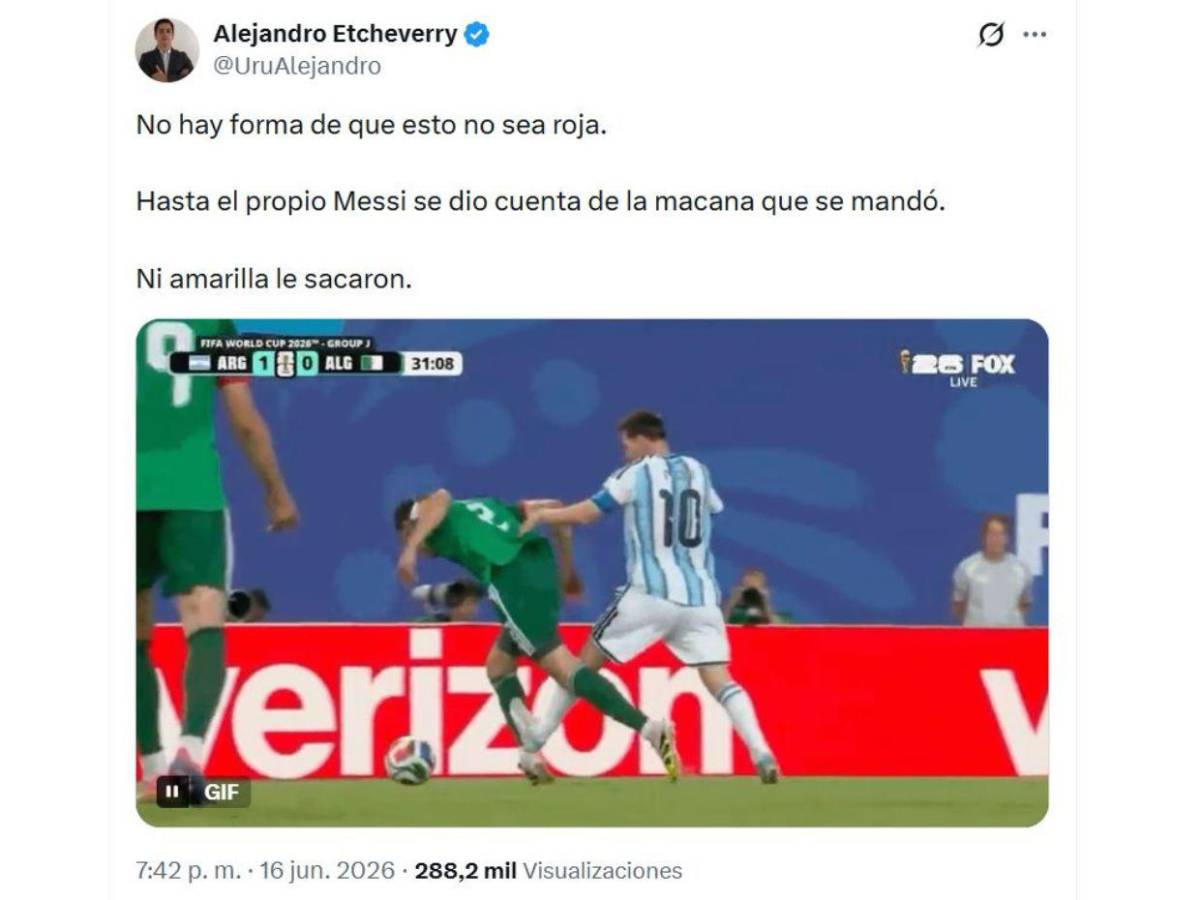 Explotan en redes tras falta de Messi donde pedían roja: Siempre tiene alguna ayudita