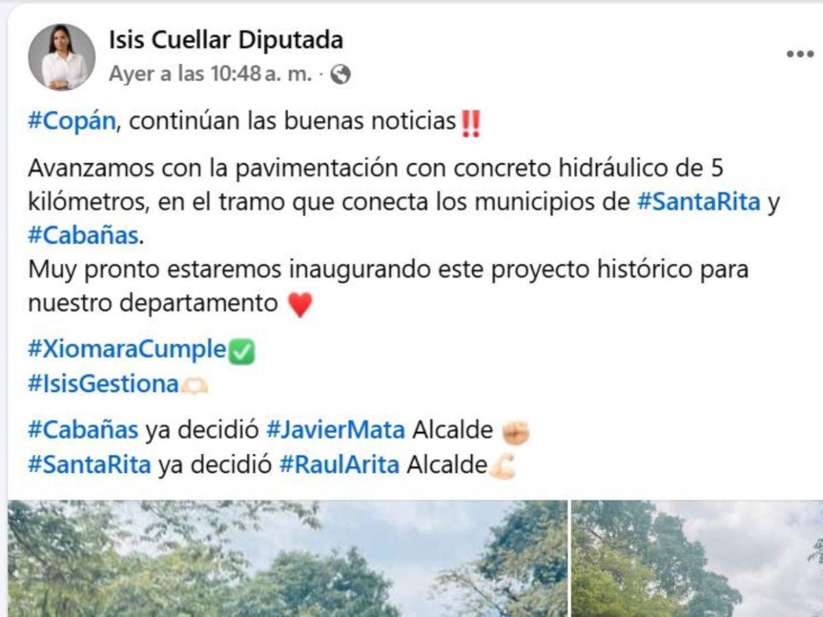 Isis Cuéllar anuncia más proyectos en Copán, pese a escándalo en Sedesol