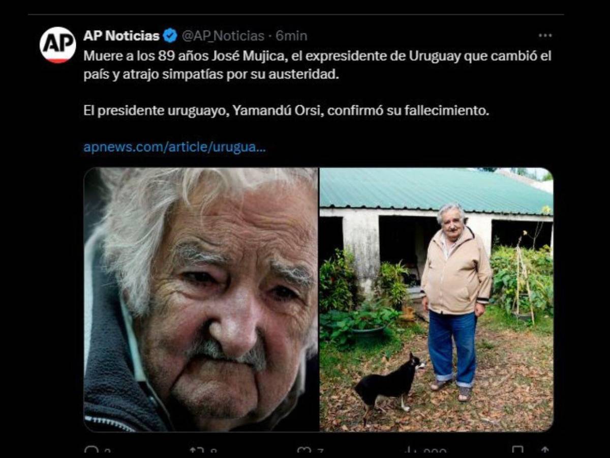 Así informa el mundo la muerte de Pepe Mujica, expresidente de Uruguay