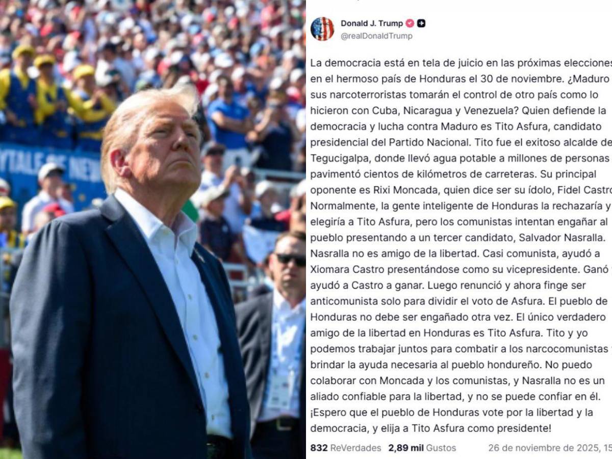 Las 9 claves del post de Donald Trump en Truth Social sobre candidatos presidenciales en Honduras