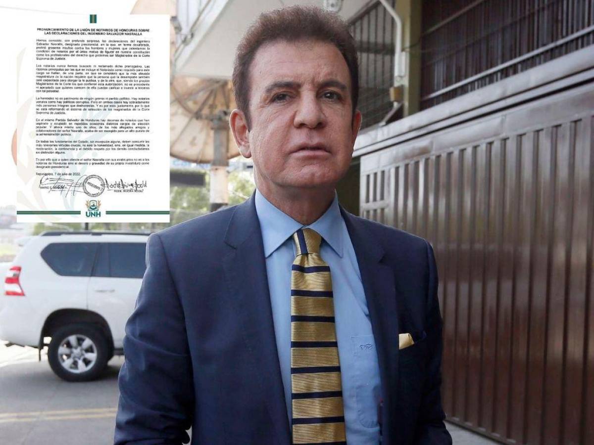 Unión de Notarios a Salvador Nasralla: ‘Hay notarios venales como hay políticos corruptos’