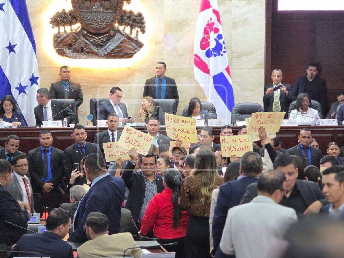 'No más persecución': protestas de Libre irrumpen en lectura del informe final del juicio político en el CN