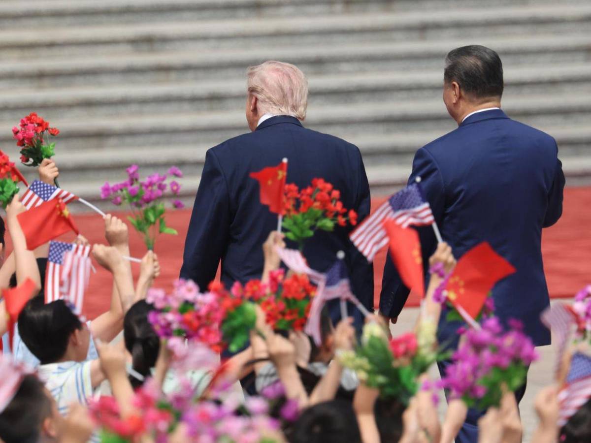Así fue la llegada de Donald Trump al Gran Palacio del Pueblo de Pekín