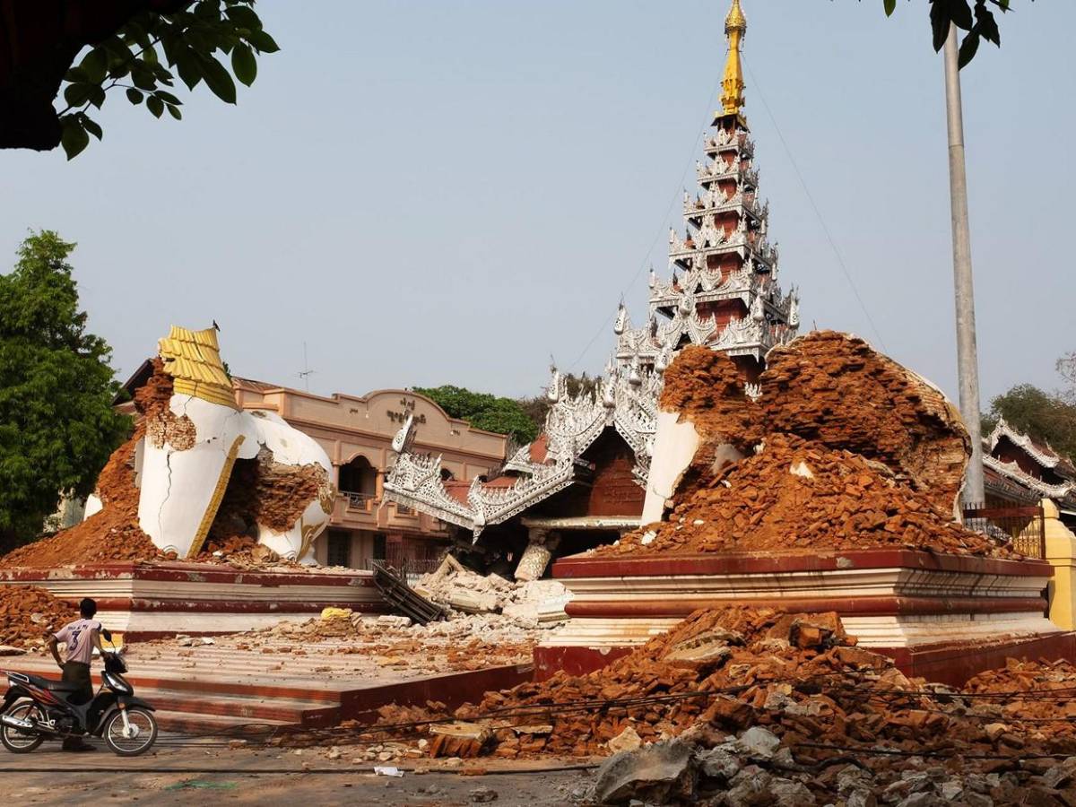 Imágenes aéreas de los destrozos que dejó el terremoto en Birmania
