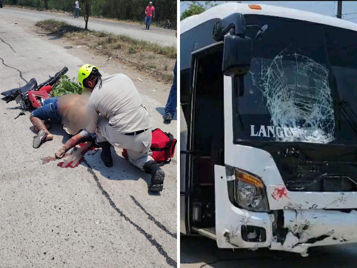 Su cuerpo casi se parte en dos: así murió Irvin Bonilla al estrellarse contra un bus en Yoro