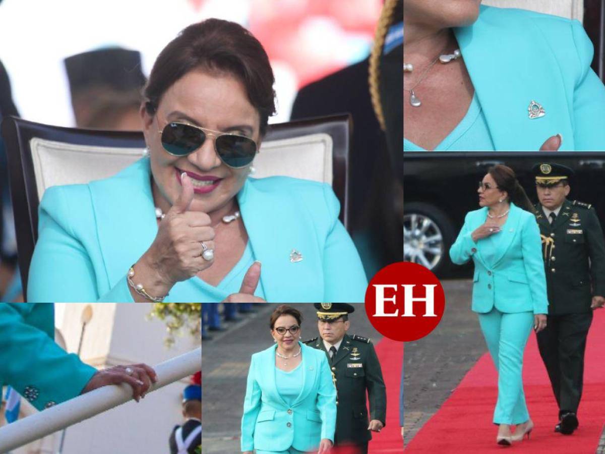 Sobrio y elegante, el atuendo de la presidenta Xiomara Castro en Fiestas Patrias
