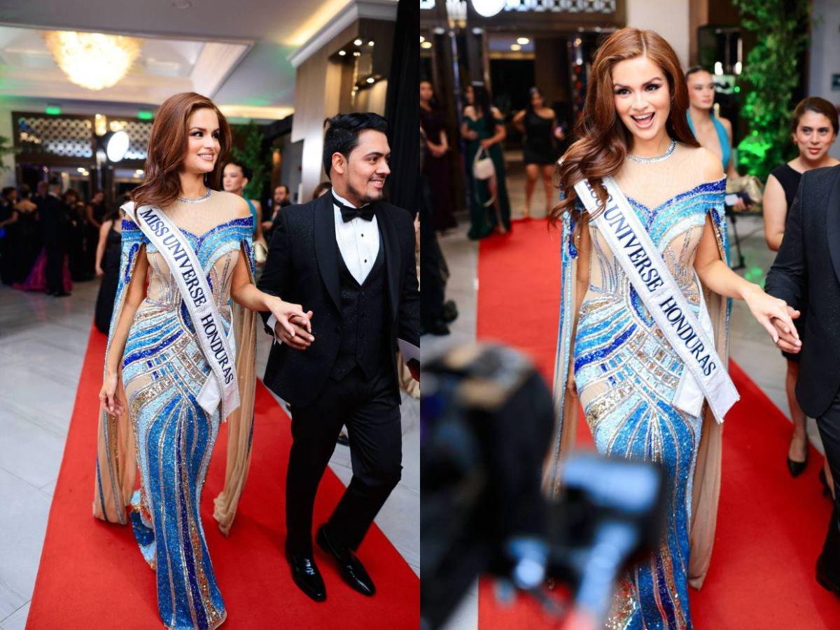 Stephanie Cam brilla en pedrería azul en el Miss Honduras Universo 2025