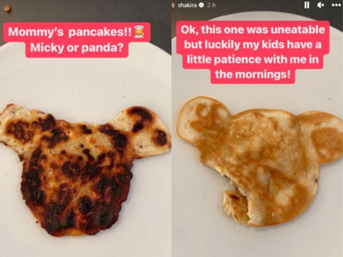 En sus historias de Instagram la famosa compartió el desayuno que hizo para sus pequeños.