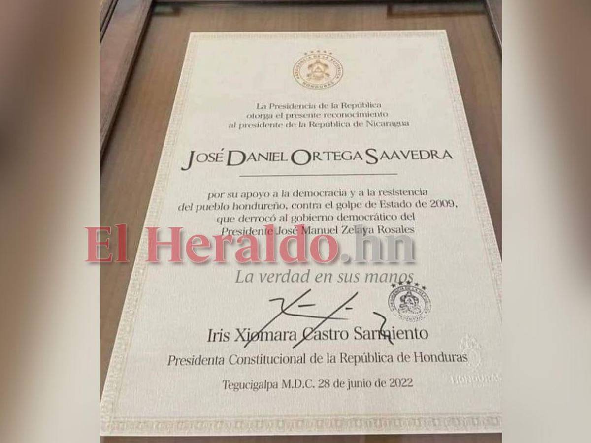 Presidenta Castro envió reconocimiento a Daniel Ortega en conmemoración del golpe de Estado en Honduras