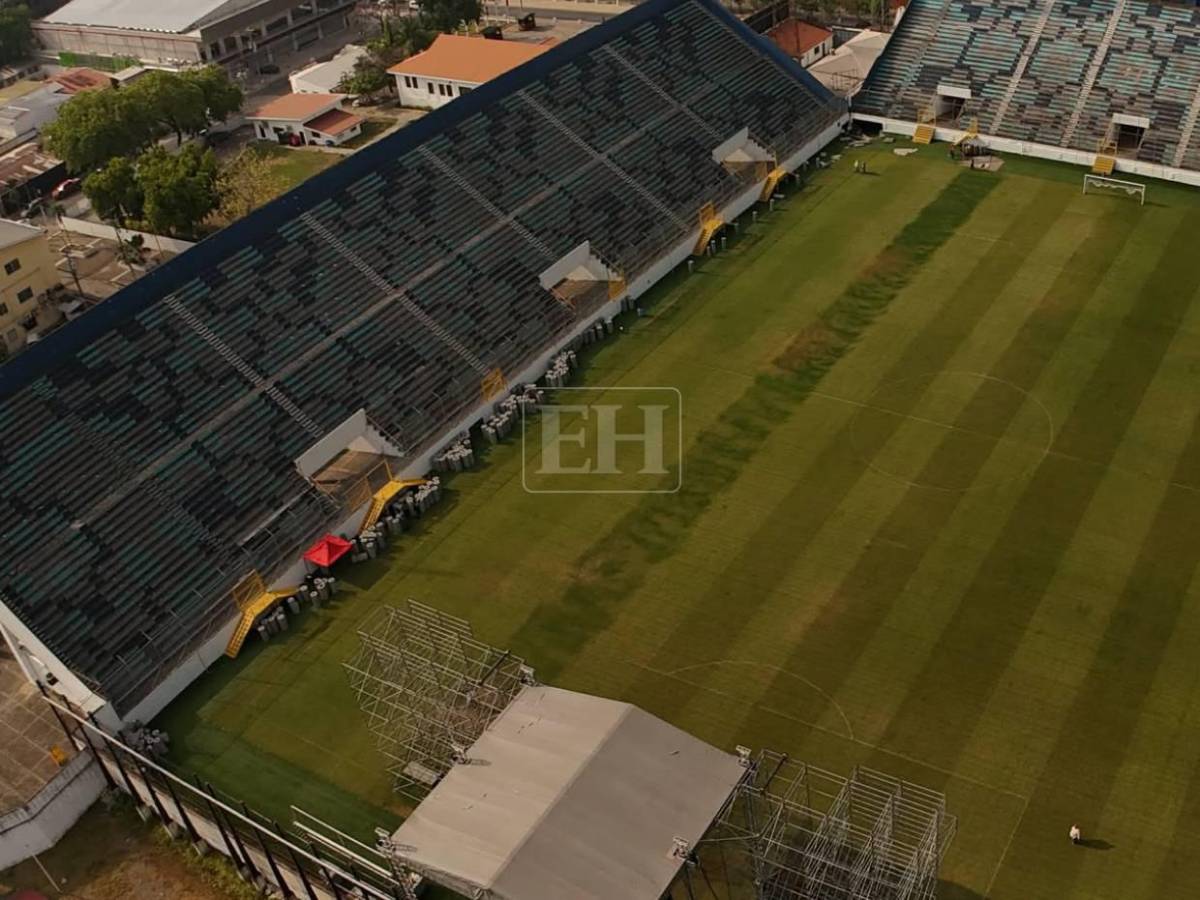 Lamentable: Las tristes imágenes de cómo quedó la grama del estadio Morazán tras concierto en SPS