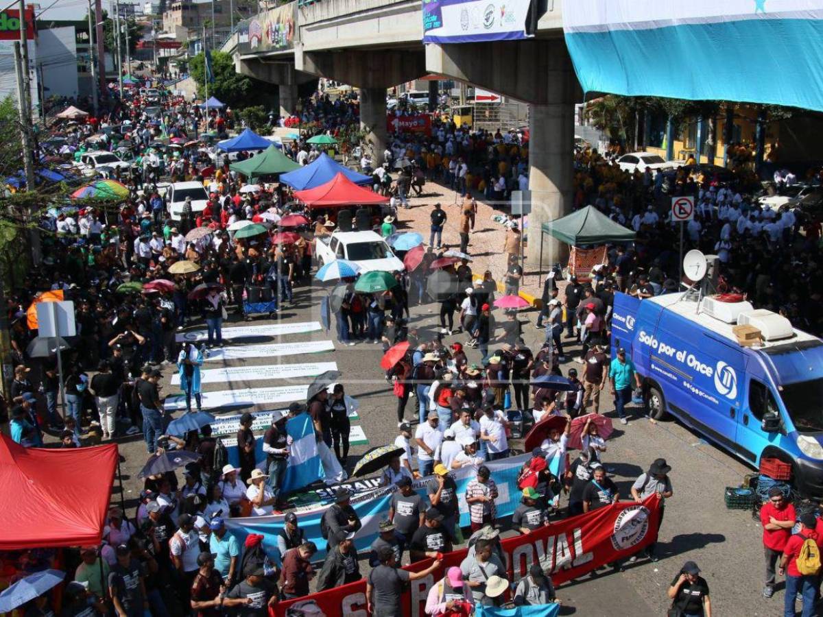 Pólvora, disfraces y pancartas marcan la marcha del 1 de mayo en la capital