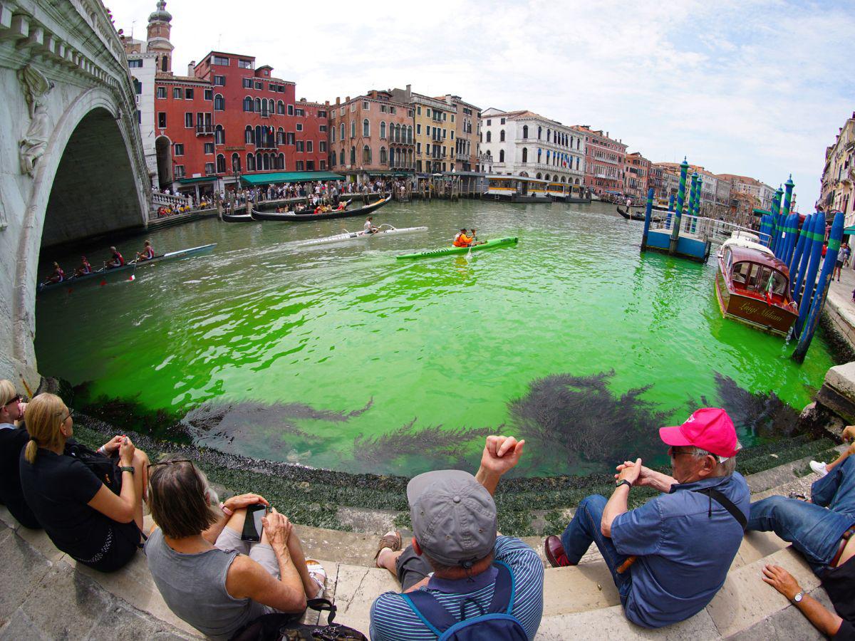 ¿Por qué las aguas del Gran Canal de Venecia se tiñeron de verde fosforescente?