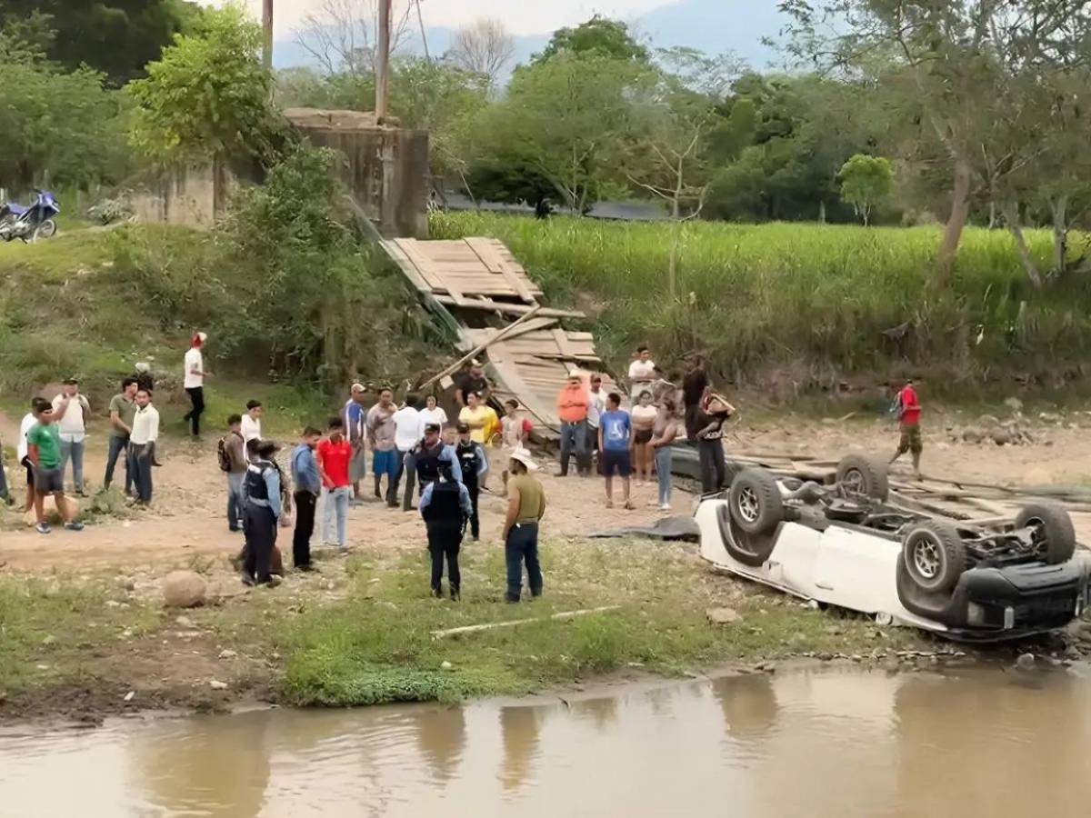 De madera y cables: así era el puente donde murieron padre, madre e hija en Ocotepeque