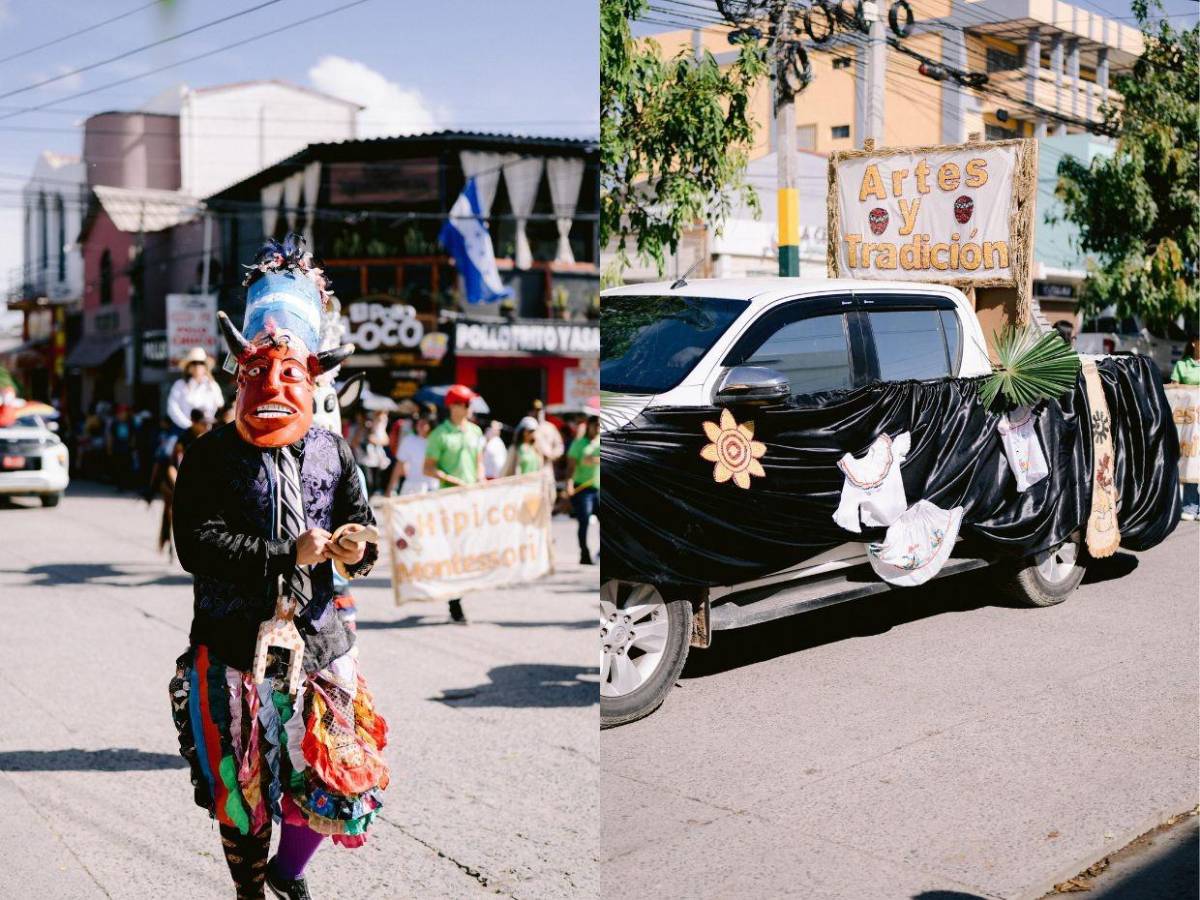 Color, cultura y orgullo patrio en desfile de Montessori Bilingual Academy en Comayagua