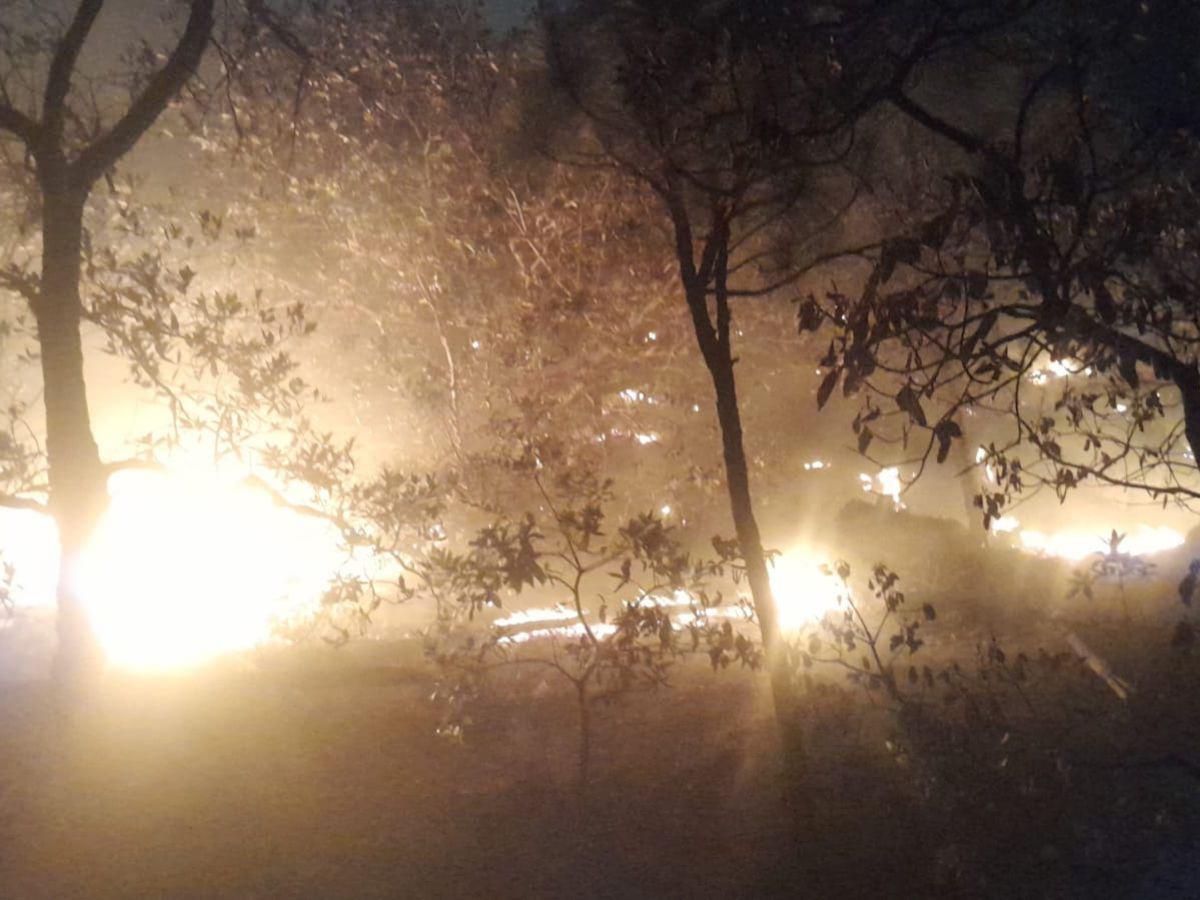 Pese a la leve lluvia que se registró el pasado sábado en Nueva Armenia, el incendio no ha podido ser controlado en su totalidad.