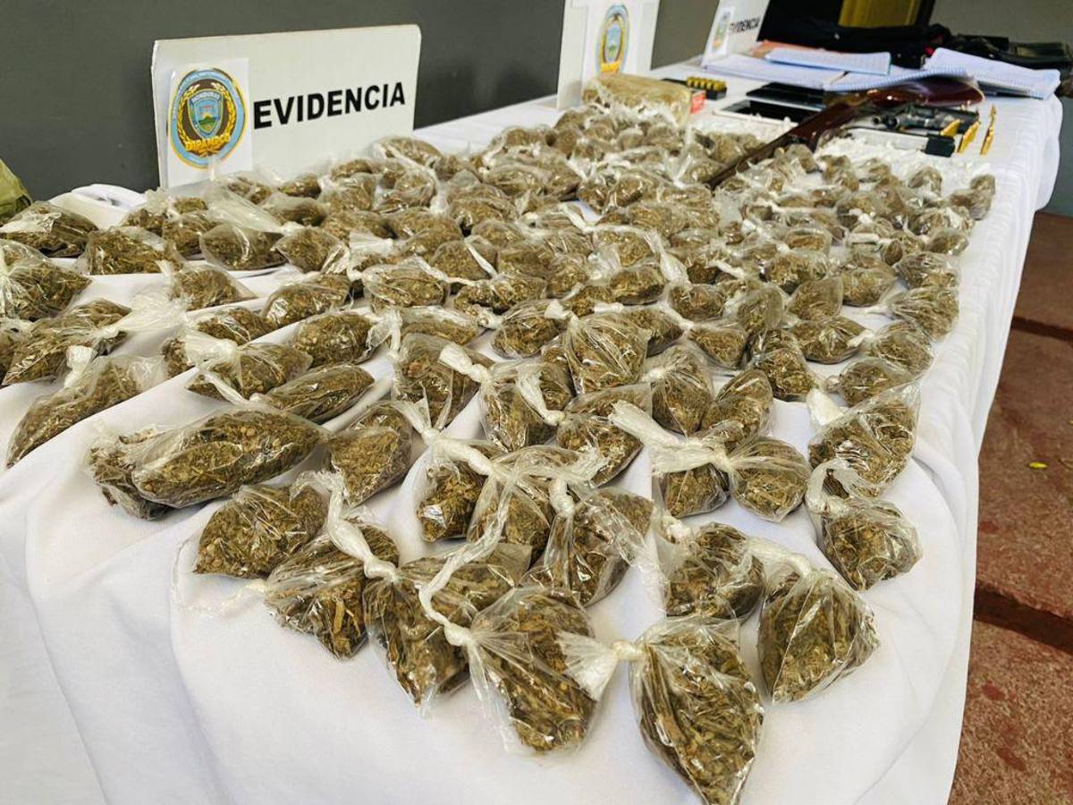 Parte de las drogas decomisadas.