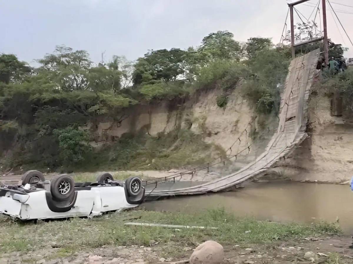 De madera y cables: así era el puente donde murieron padre, madre e hija en Ocotepeque