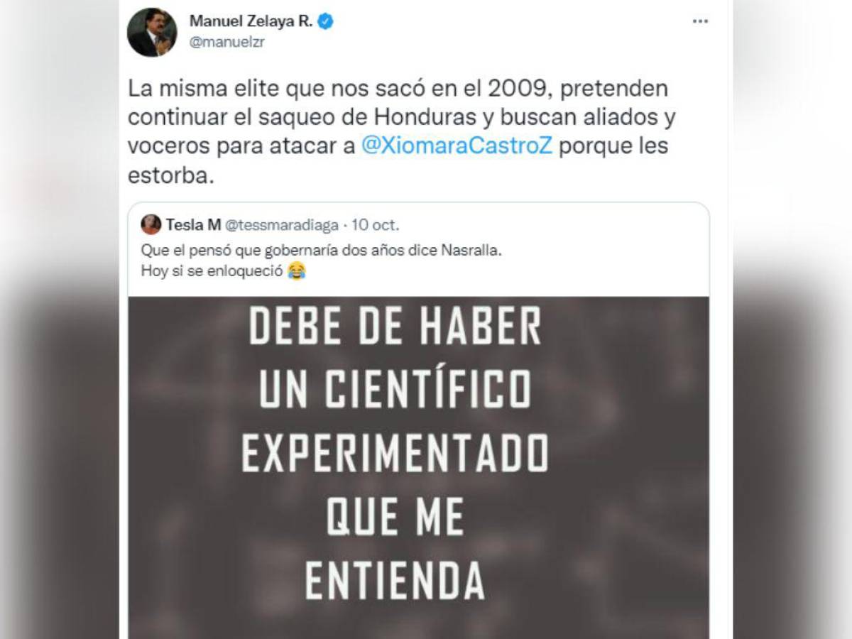 Tuit de Manuel Zelaya.