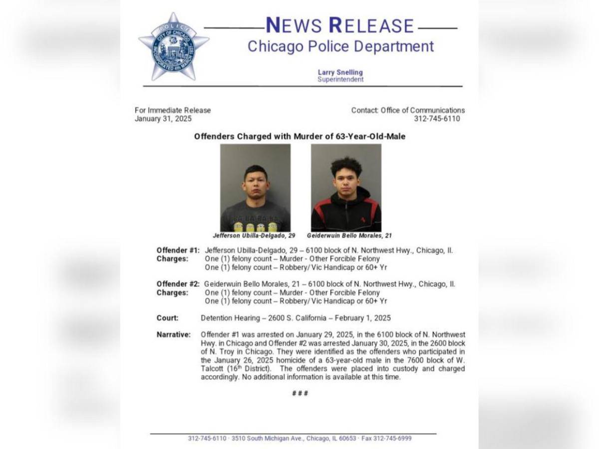 Arrestan a dos migrantes por brutal homicidio de empresario en Chicago