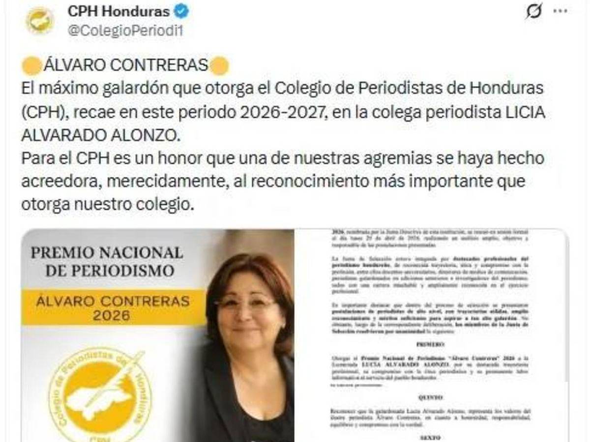 Por su entrega y compromiso, Lucía Alvarado recibirá el Álvaro Contreras 2026