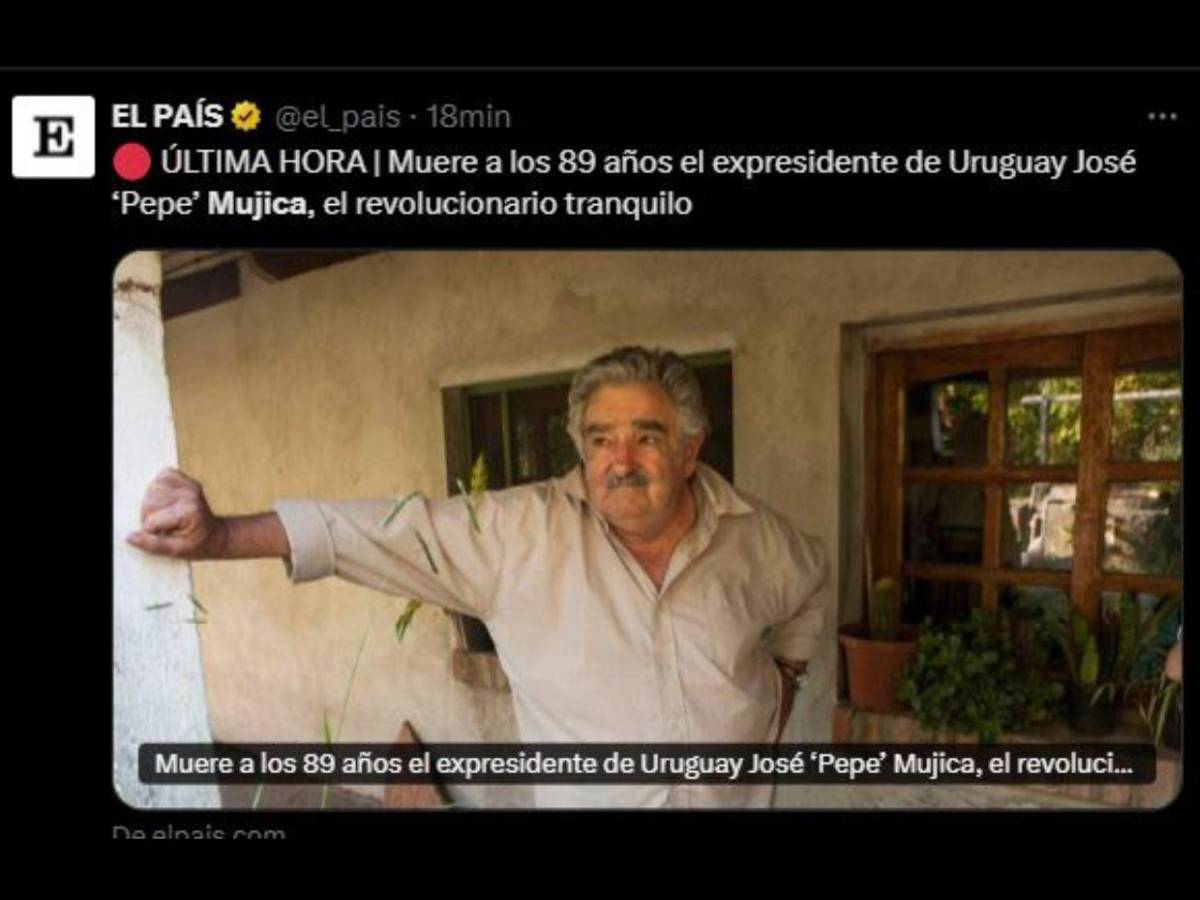 Así informa el mundo la muerte de Pepe Mujica, expresidente de Uruguay