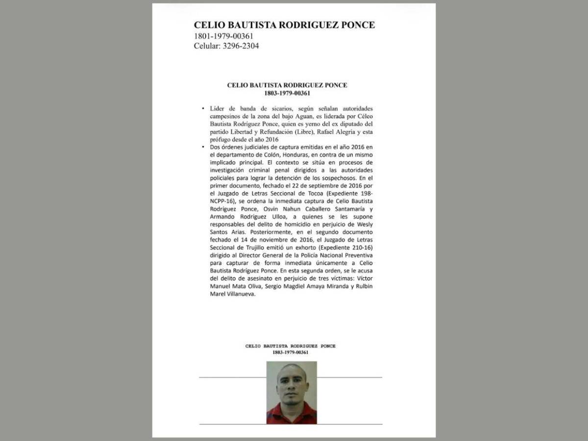 ¿Quién es Celio Rodríguez, yerno del exdiputado Rafael Alegría, acusado de asesinar a campesinos del Bajo Aguán?