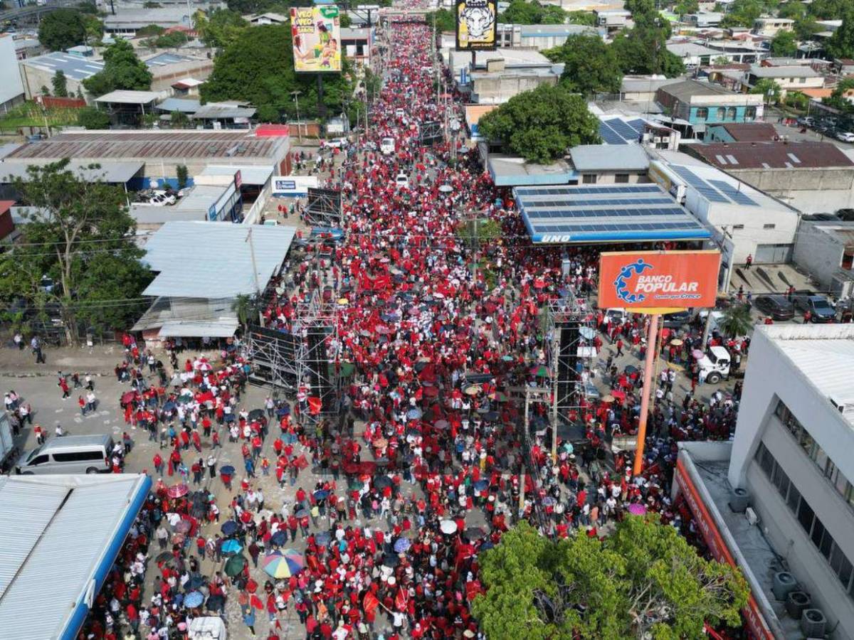 Así fue la movilización de Libre a favor de Rixi Moncada en SPS