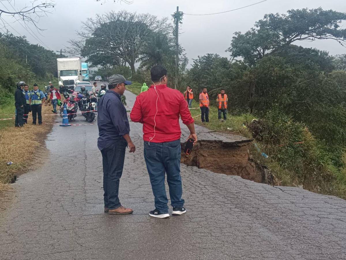 Socavón deja incomunicado punto fronterizo entre Honduras y Nicaragua
