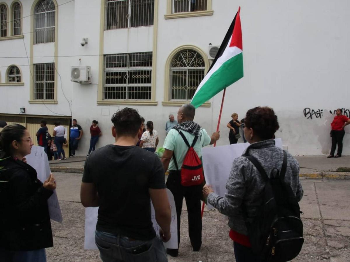 Con bandera palestina y pancartas: el apoyo a David Montecinos, acusado de agredir a Floridalia Aguilar