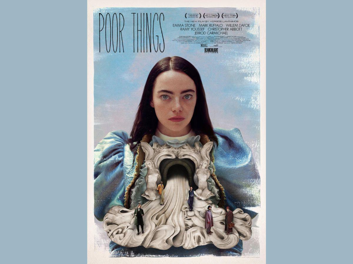 El afiche oficial de Poor Things, que se estrena este jueves 25 de enero en los cines de Honduras y el mundo.