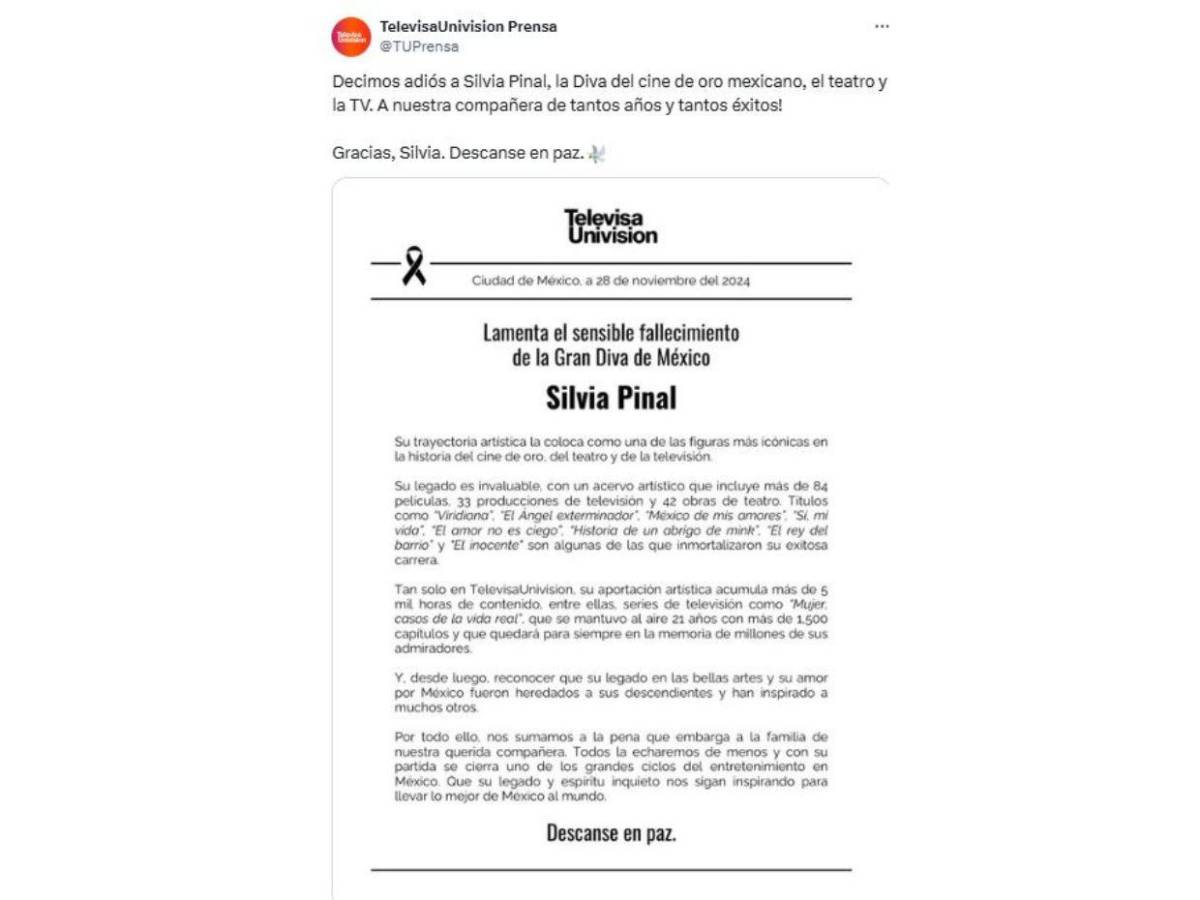 Las primeras reacciones tras la muerte de Silvia Pinal, la “Diva de México”