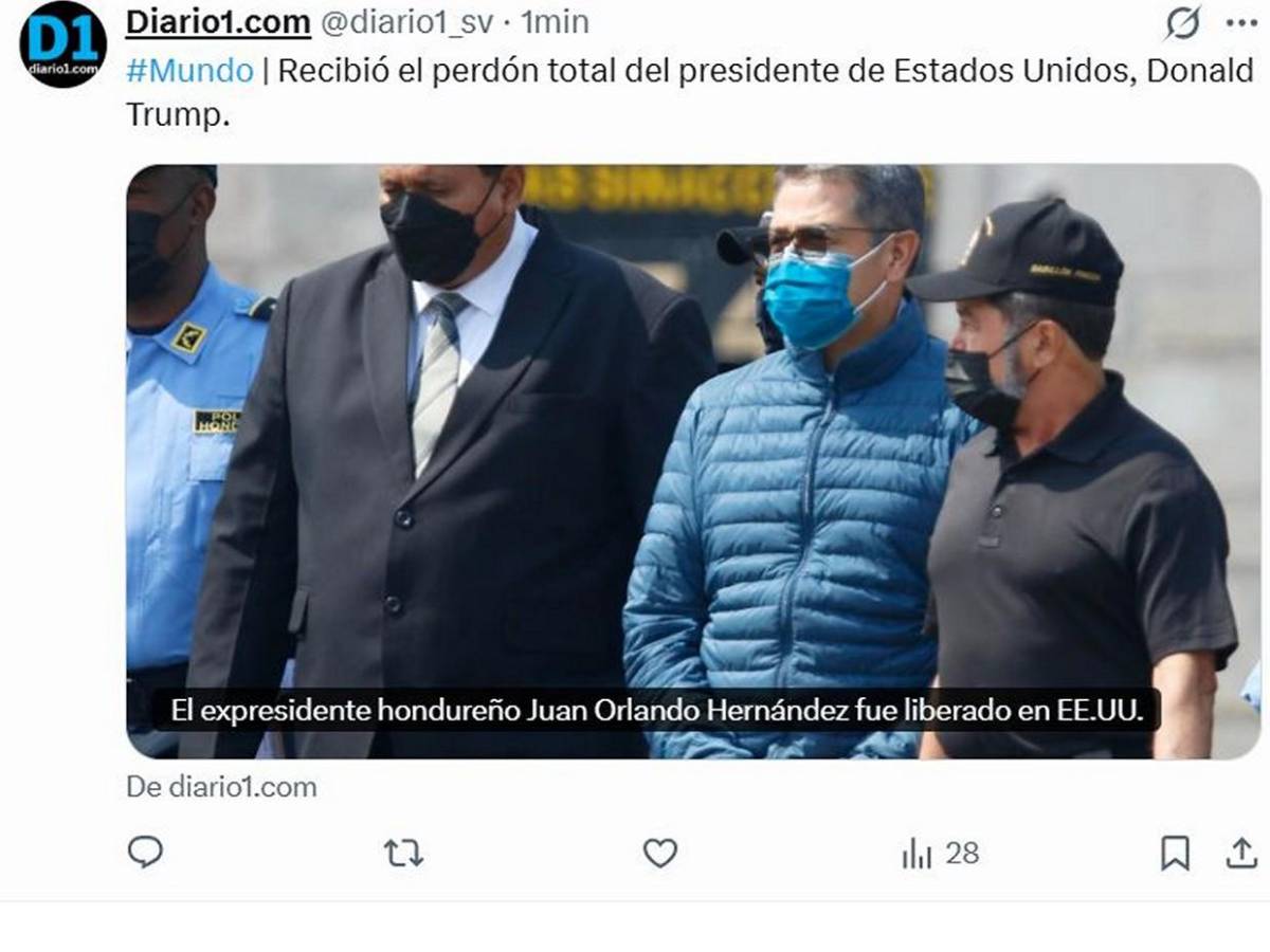 Ha quedado en libertad: Así informa el mundo que Juan Orlando Hernández salió de prisión