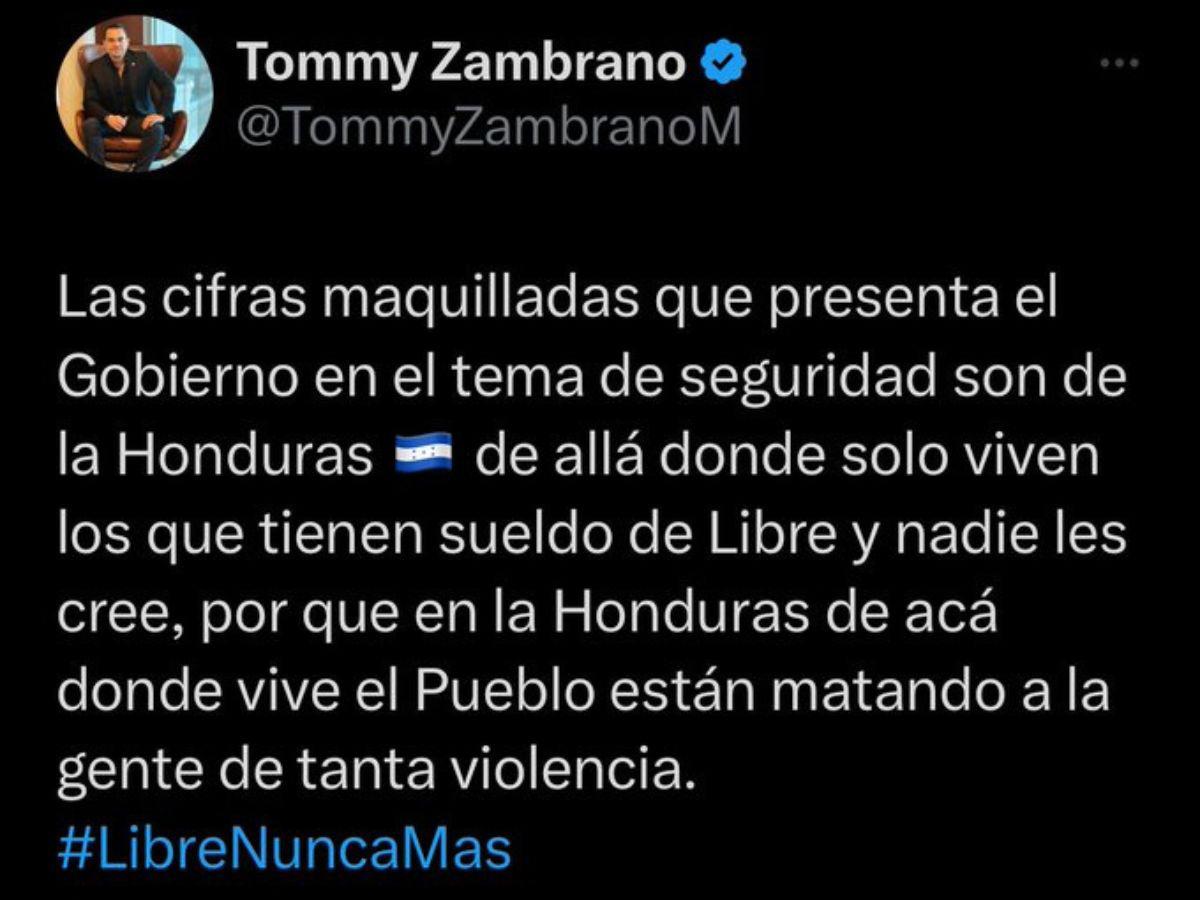 El opositor en su cuenta de X aseguró que la seguridad solo es para los funcionarios que pertenecen al actual partido de gobierno.