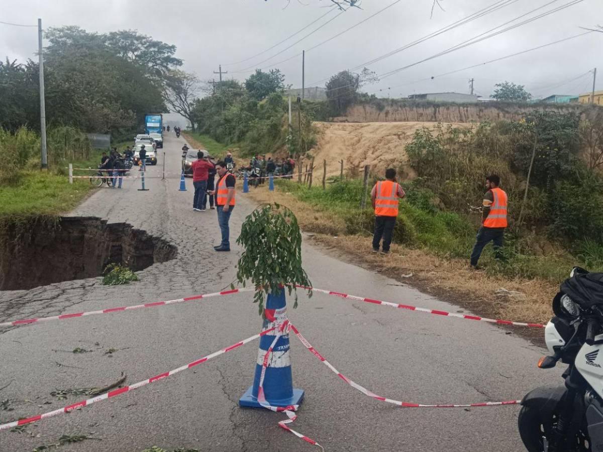 Socavón deja incomunicado punto fronterizo entre Honduras y Nicaragua