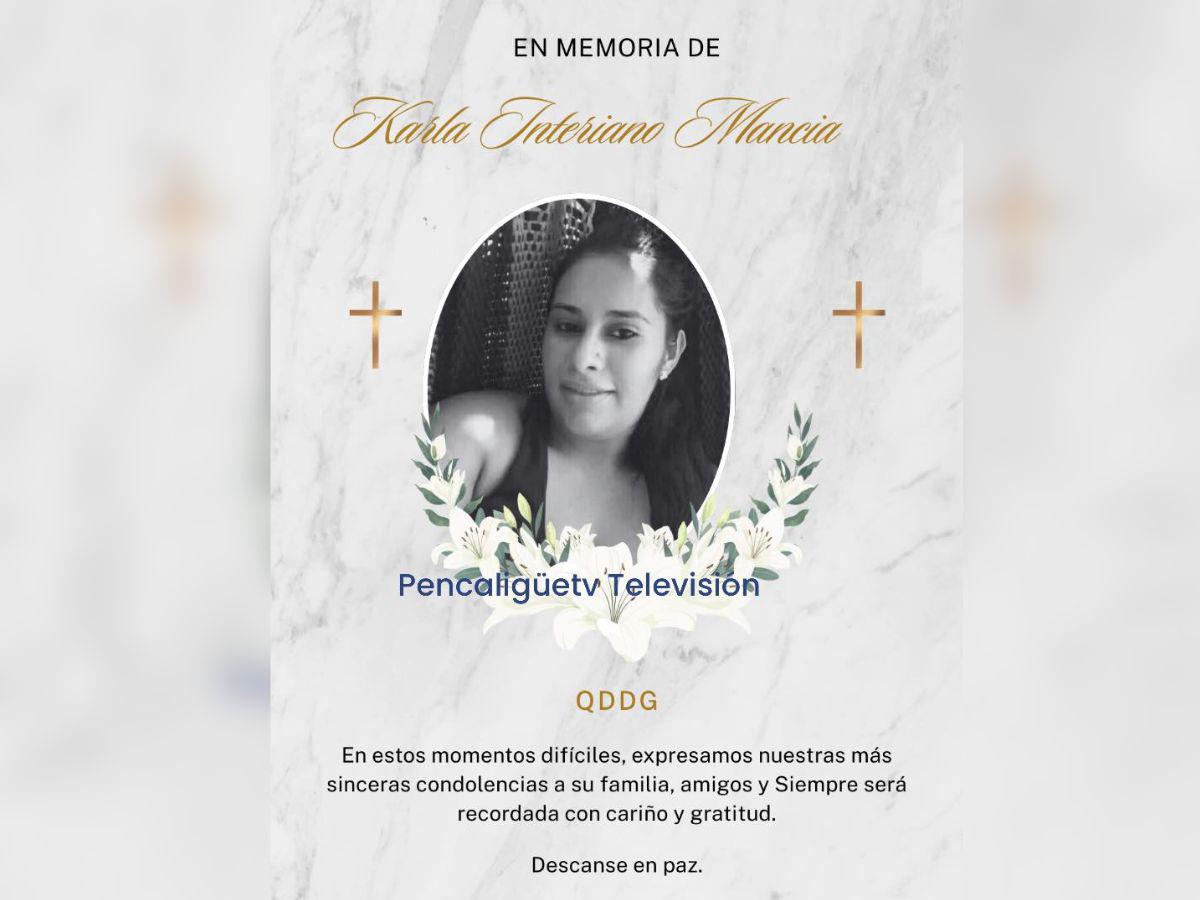 Karla Interiano fue herida de bala cuando iba en su vehículo en Santa Bárbara