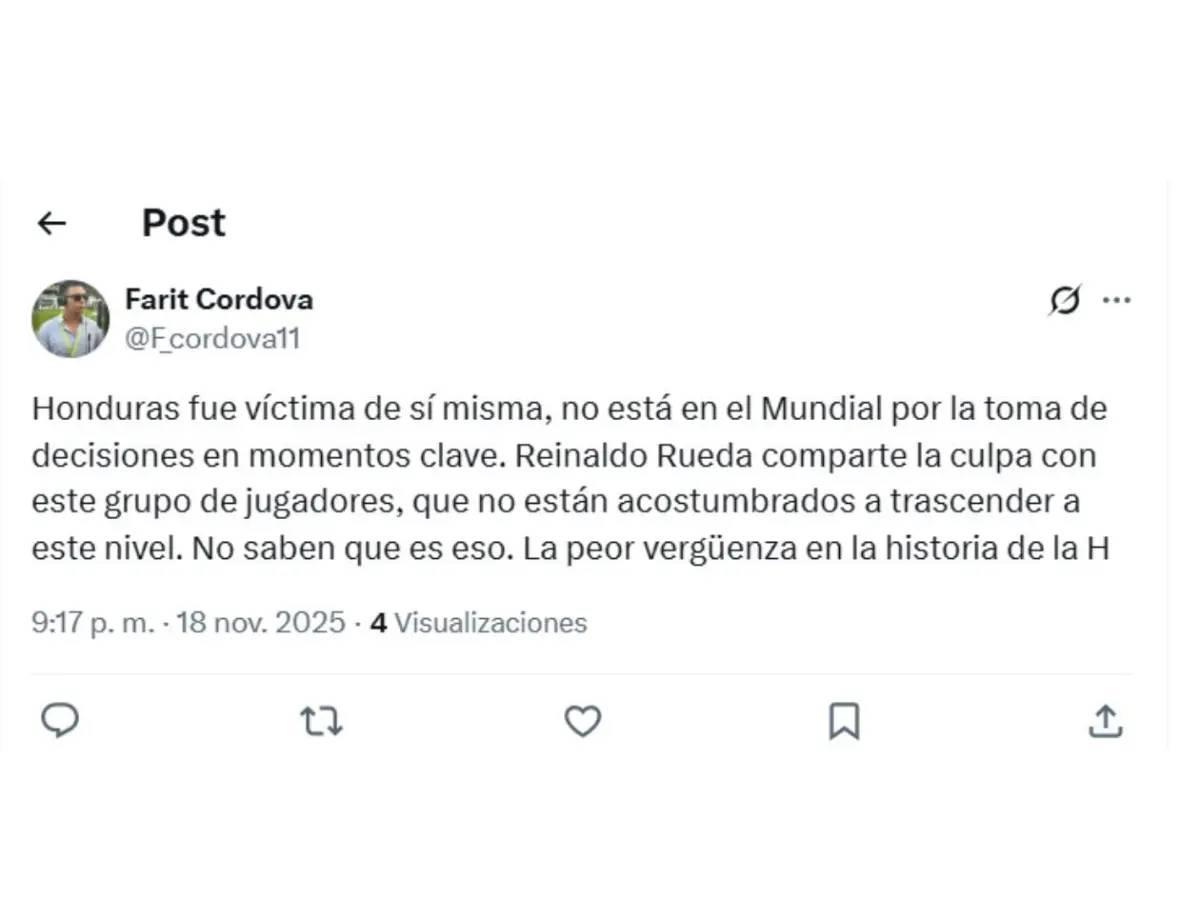 Lo que dicen los medios y periodistas tras fracaso de selección de Honduras