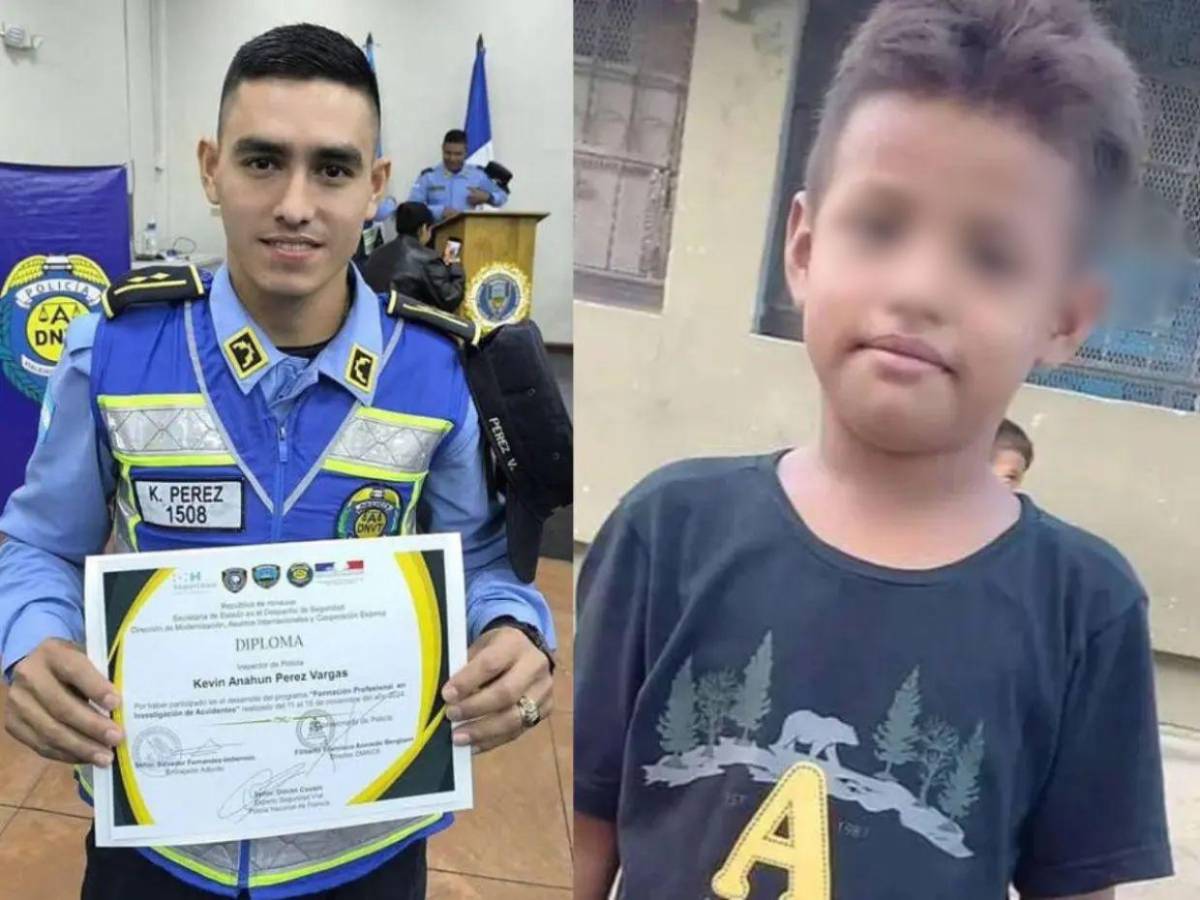 Emotivo homenaje a Kevin Pérez, policía que murió tras lanzarse a una quebrada para salvar a dos niños en SPS