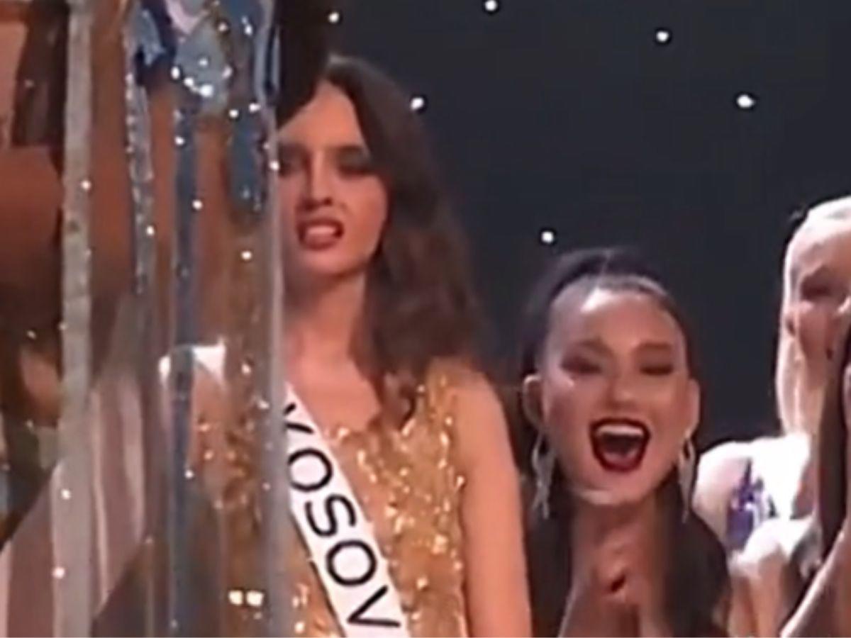 ¿Inconforme? La reacción viral de Miss Kosovo ante coronación de Miss Estados Unidos