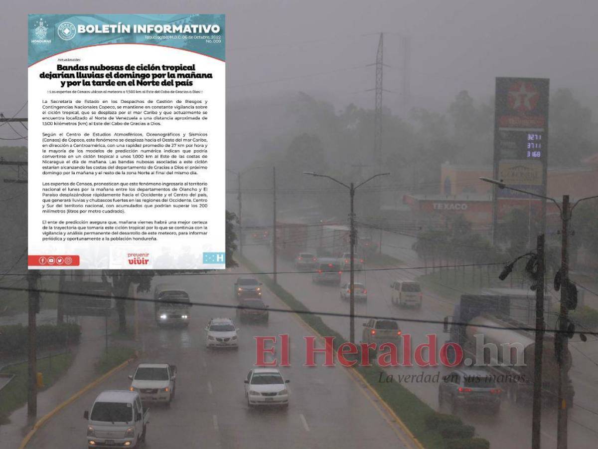 Honduras: Pronostican lluvias en Gracias a Dios y zona norte este fin de semana por ingreso de ciclón tropical