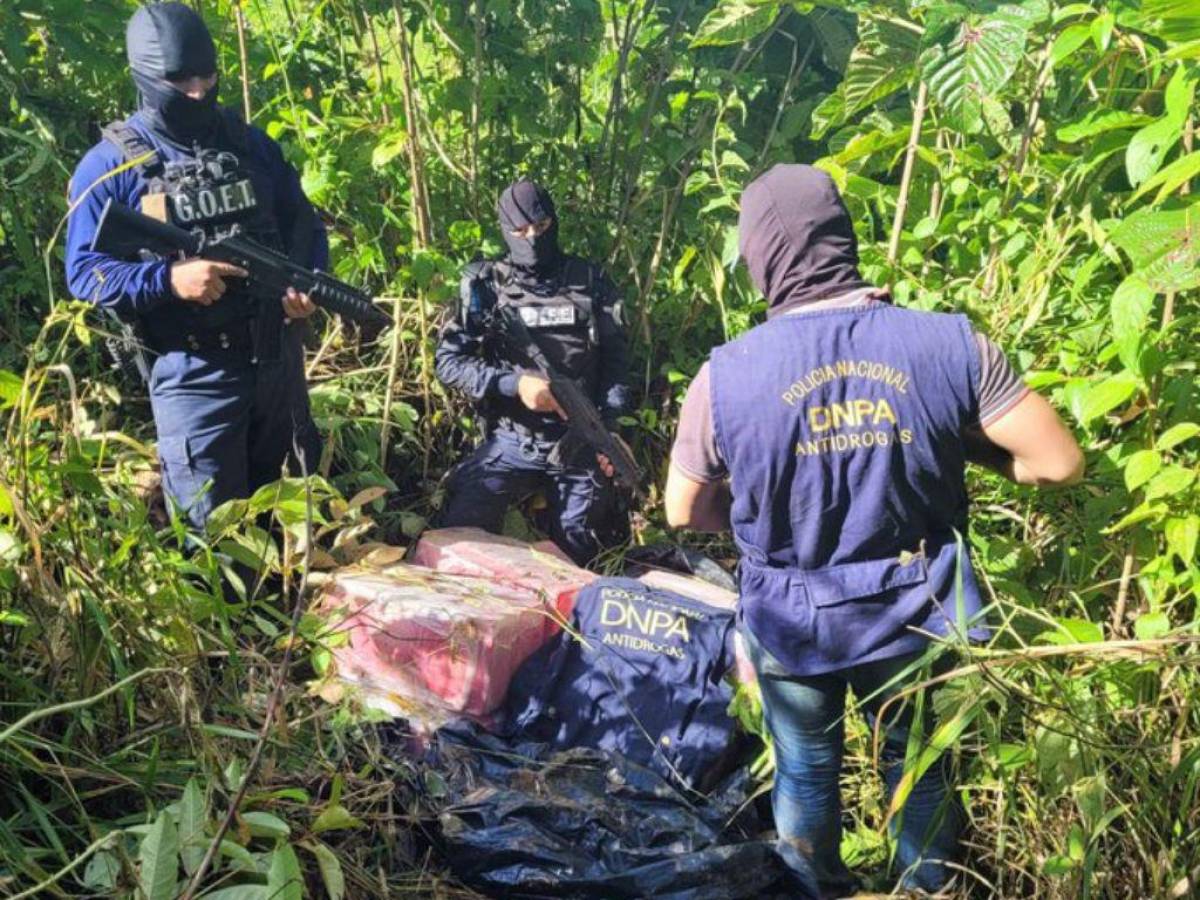 La supuesta droga fue encontrada en una especie de caleta de una zona montañosa.