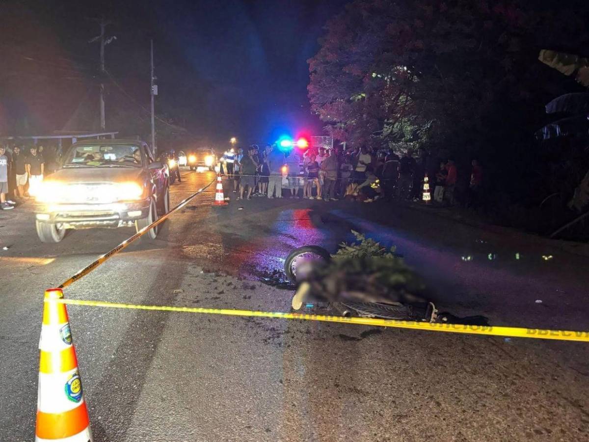 Franklin Urbina, de 15 años, murió carbonizado tras accidentarse en su motocicleta en Cortés
