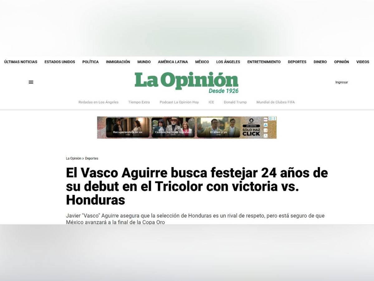 Prensa mexicana calienta la semifinal de México vs Honduras en Copa Oro 2025