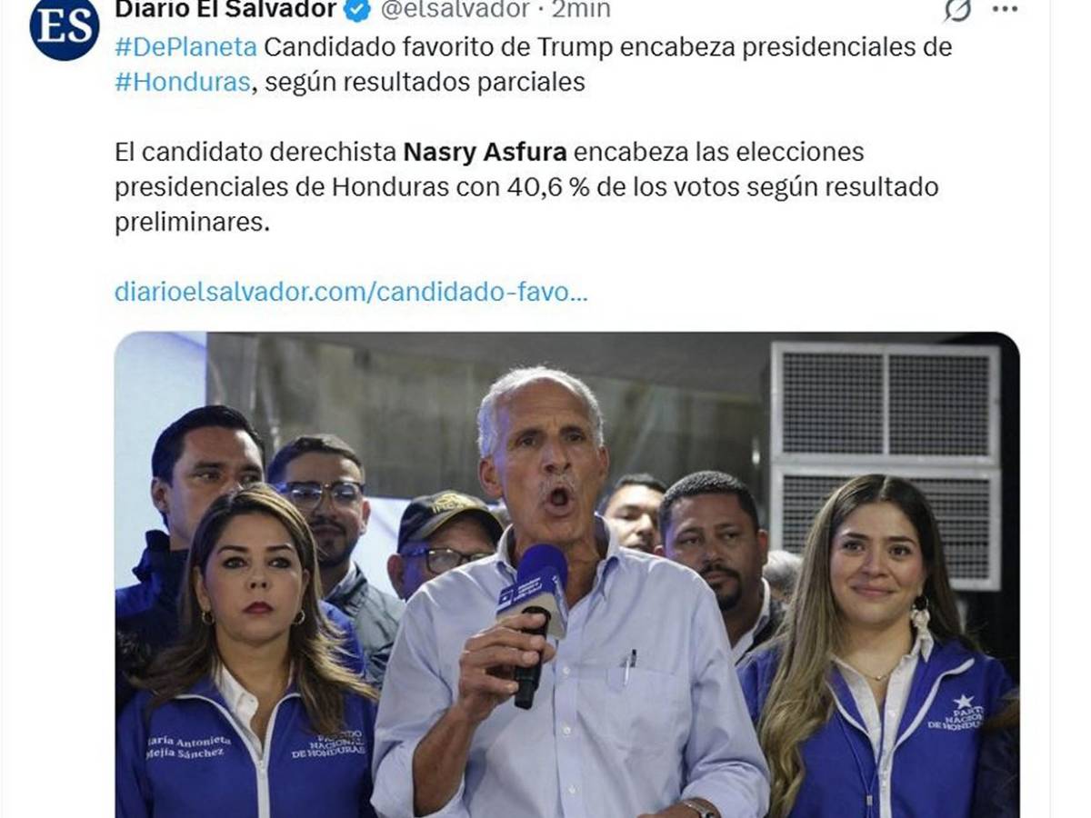 Medios internacionales informan ventaja de Asfura en primeros resultados electorales