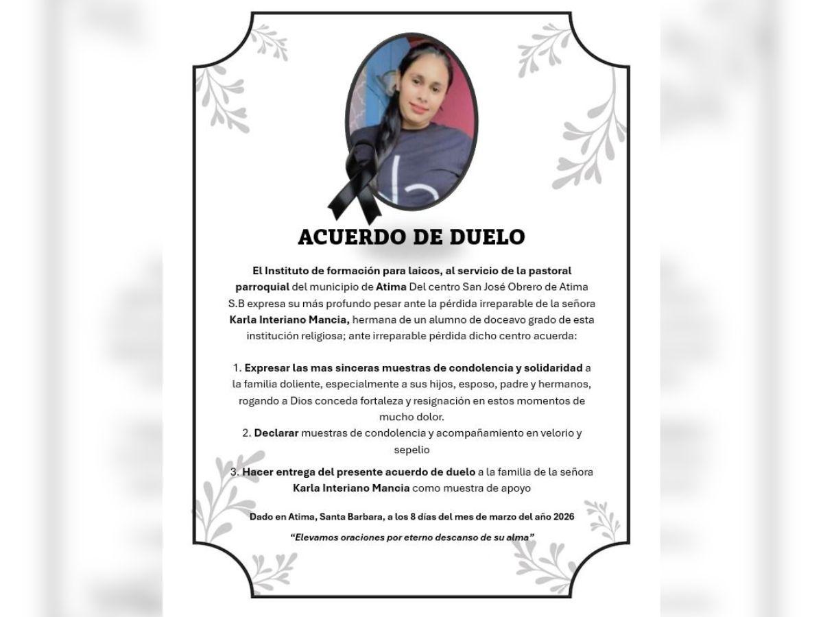 Karla Interiano fue herida de bala cuando iba en su vehículo en Santa Bárbara