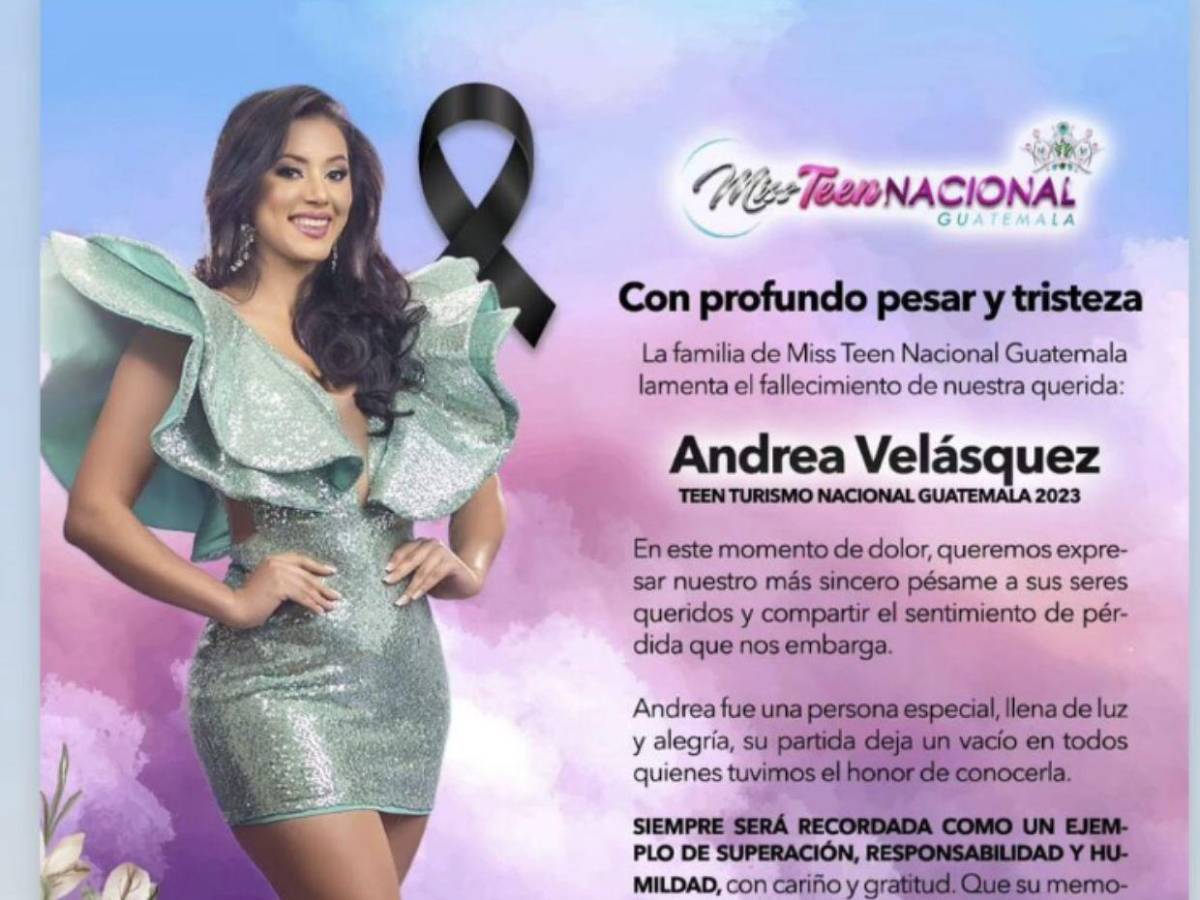 ¡Luto en el mundo de la belleza! Fallece Miss Turismo de Guatemala ¡Luto en el mundo de la belleza! Fallece Miss Turismo de Guatemala