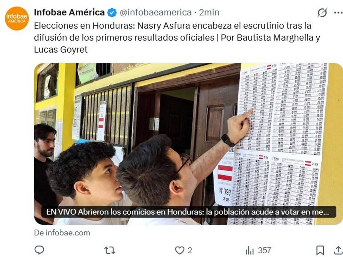 Medios internacionales informan ventaja de Asfura en primeros resultados electorales