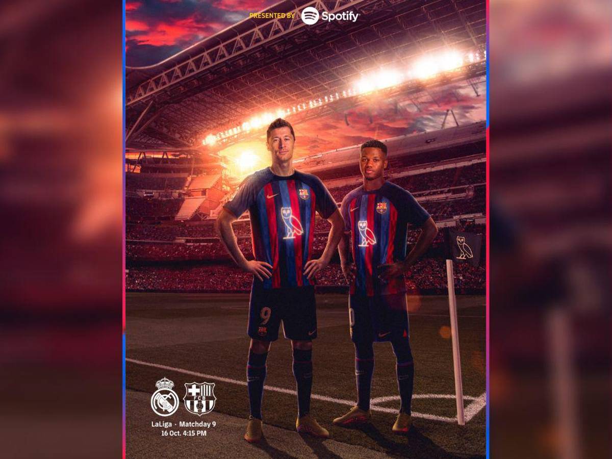 El Barcelona viste camiseta con el logo del rapero Drake en el clásico