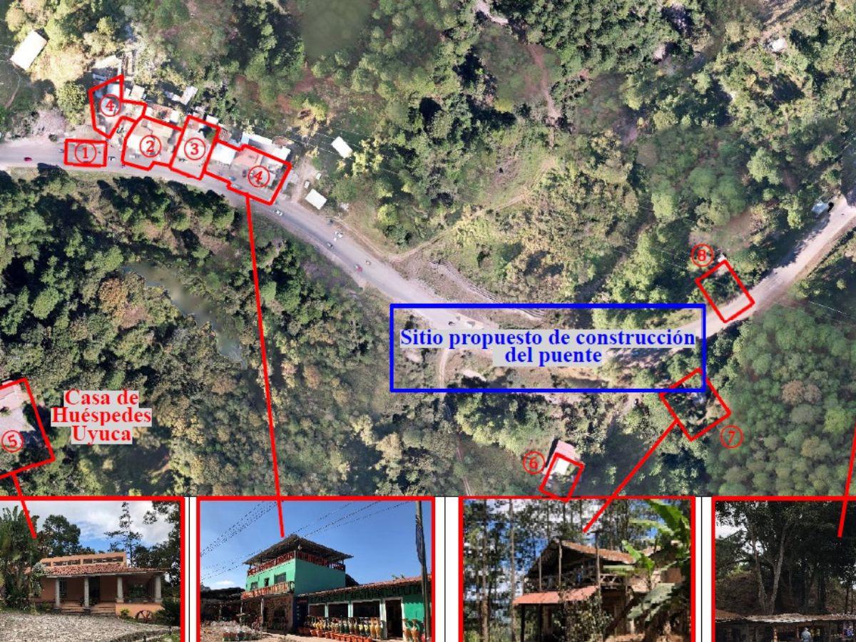 Las viviendas identificadas, aledañas a la zona de construcción del puente, no serán afectadas, según el informe los moradores ya fueron notificados del proyecto.