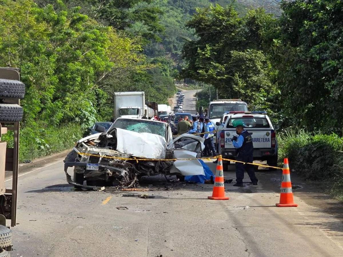 Las imágenes del fatal choque entre pick-up y camión en Cofradía